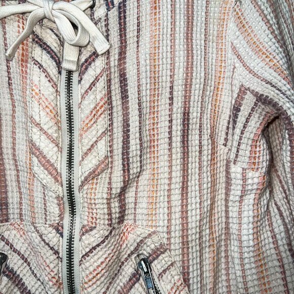 Free People Baja Waffle Knit Drawstring Jacket Size S - Picture 2 of 5